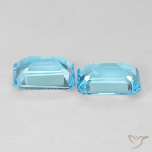 3.86 ct natürliche Swiss Blue Topas-Edelsteine, Oktagonschliff, VVS