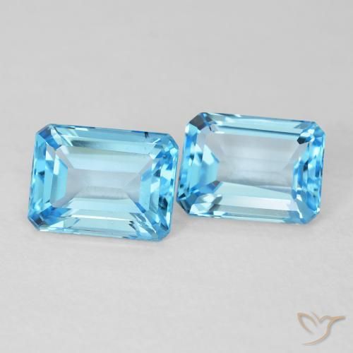 3.68ctw Natürlicher Swiss Blue Topas, Smaragdschliff, VVS-VS