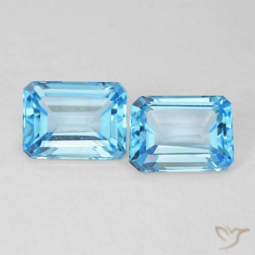 3.68 ct natürliche Swiss Blue Topas-Edelsteine, Oktagonschliff, VVS-VS