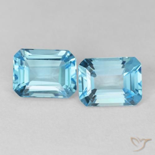 3.89ctw Natürlicher Swiss Blue Topas, Smaragdschliff, VVS-VS