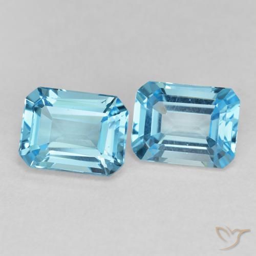 3.89 ct natürliche Swiss Blue Topas-Edelsteine, Oktagonschliff, VVS-VS