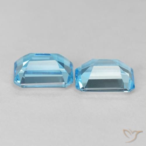 3.89 ct natürliche Swiss Blue Topas-Edelsteine, Oktagonschliff, VVS-VS