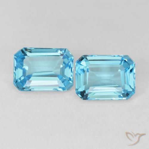 3.88ctw Natürlicher Swiss Blue Topas, Smaragdschliff, VVS-VS