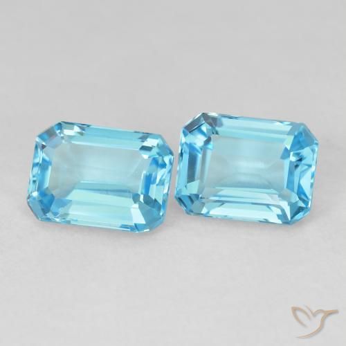 3.88 ct natürliche Swiss Blue Topas-Edelsteine, Oktagonschliff, VVS-VS