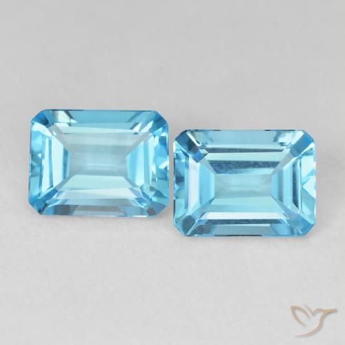 3.56ctw Natürlicher Swiss Blue Topas, Smaragdschliff, VVS-VS
