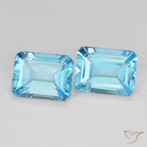 3.56 ct natürliche Swiss Blue Topas-Edelsteine, Oktagonschliff, VVS-VS