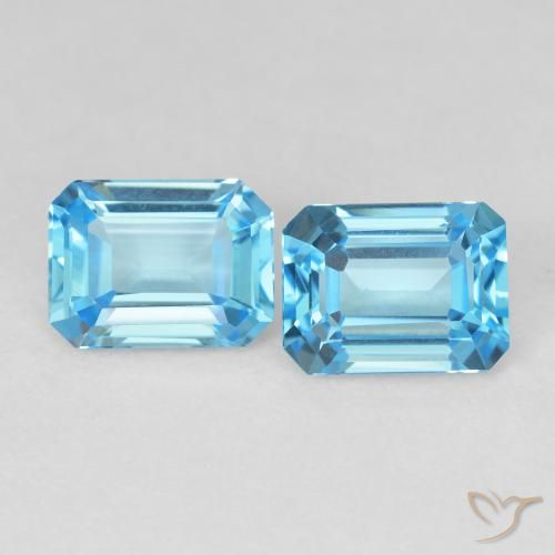 3.81ctw Natürlicher Swiss Blue Topas, Smaragdschliff, VVS-VS