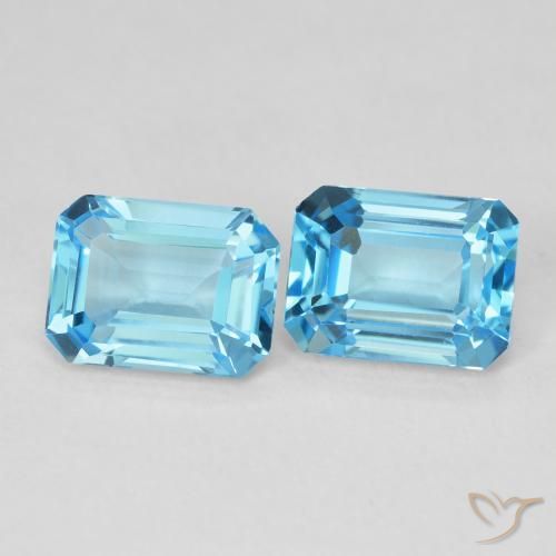 3.81 ct natürliche Swiss Blue Topas-Edelsteine, Oktagonschliff, VVS-VS
