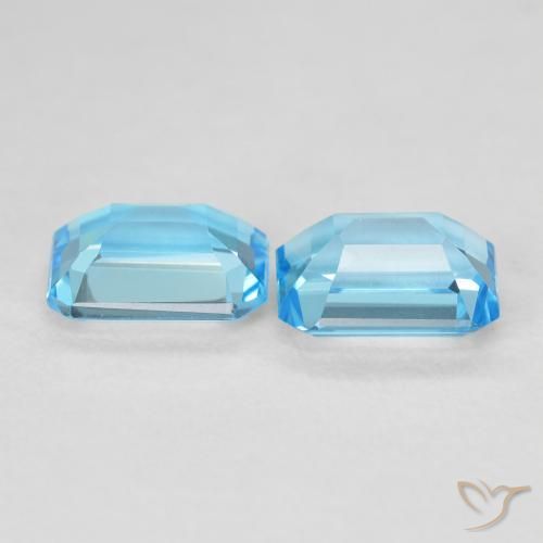 3.81 ct natürliche Swiss Blue Topas-Edelsteine, Oktagonschliff, VVS-VS