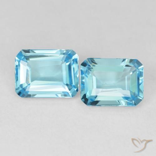 3.84ctw Natürlicher Swiss Blue Topas, Smaragdschliff, VVS-VS
