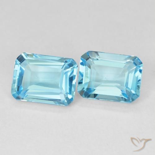 3.84 ct natürliche Swiss Blue Topas-Edelsteine, Oktagonschliff, VVS-VS