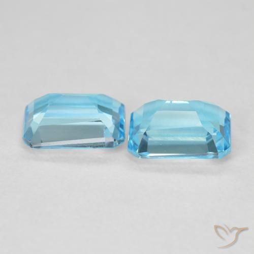 3.84 ct natürliche Swiss Blue Topas-Edelsteine, Oktagonschliff, VVS-VS