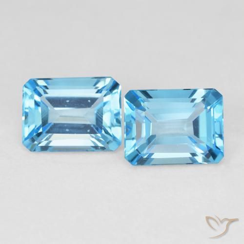 3.94ctw Natürlicher Swiss Blue Topas, Smaragdschliff, VVS-VS