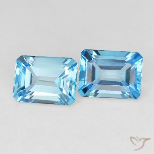 3.94 ct natürliche Swiss Blue Topas-Edelsteine, Oktagonschliff, VVS-VS