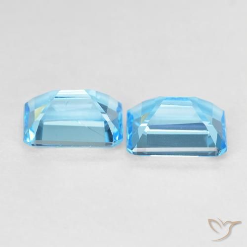 3.94 ct natürliche Swiss Blue Topas-Edelsteine, Oktagonschliff, VVS-VS