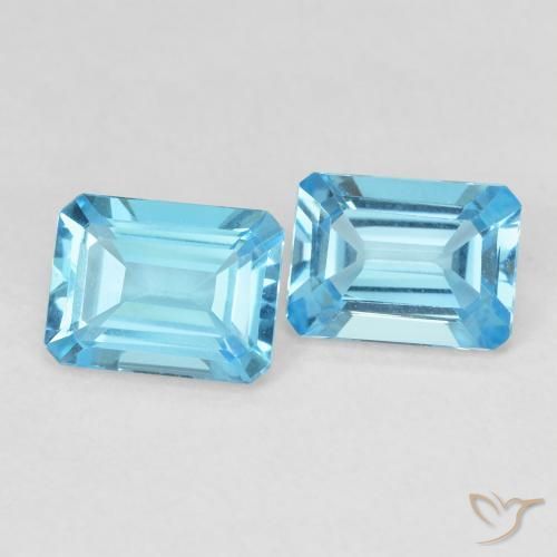 3.40 ct natürliche Swiss Blue Topas-Edelsteine, Oktagonschliff, VVS-VS
