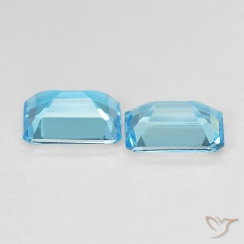 3.40 ct natürliche Swiss Blue Topas-Edelsteine, Oktagonschliff, VVS-VS