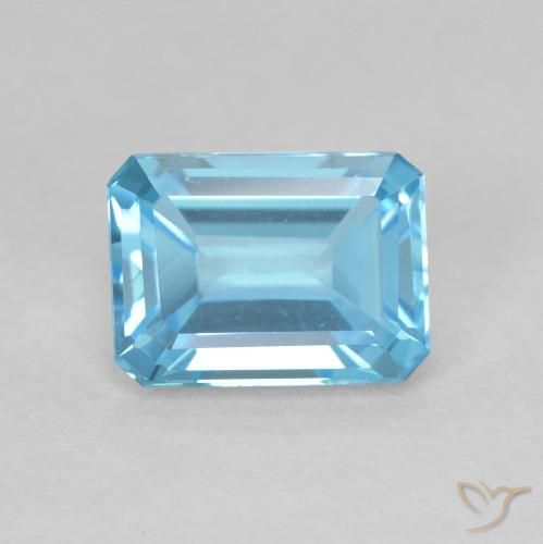 2.04ct Natürlicher Swiss Blue Topas, Smaragdschliff, VVS-VS