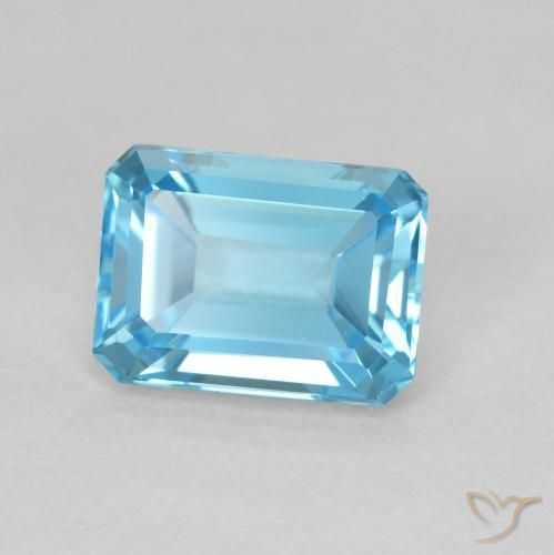 9,17 ctw natürlicher Swiss Blue Topas, Oktagonschliff, VVS-VS