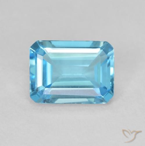 1.80ct Natürlicher Swiss Blue Topas, Smaragdschliff, VS