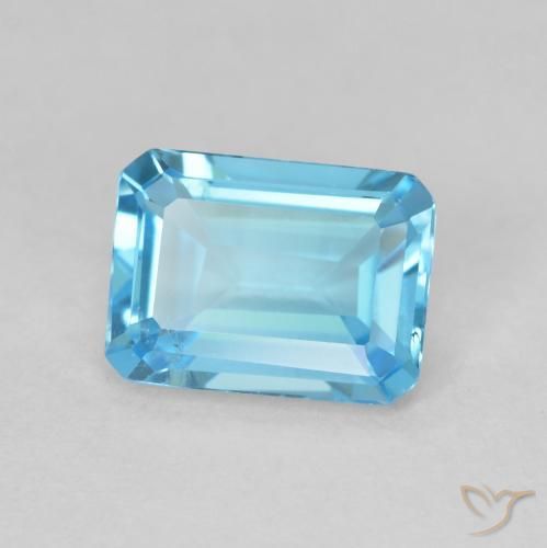 9,17 ctw natürlicher Swiss Blue Topas, Oktagonschliff, VS