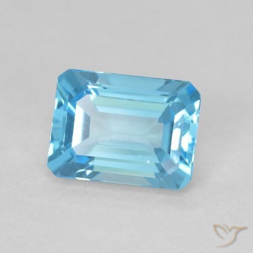 9,17 ctw natürlicher Swiss Blue Topas, Oktagonschliff, VVS-VS