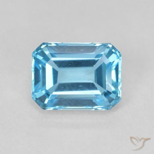 2.16ct Natürlicher Swiss Blue Topas, Smaragdschliff, VVS-VS
