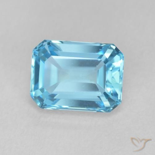 9,17 ctw natürlicher Swiss Blue Topas, Oktagonschliff, VVS-VS