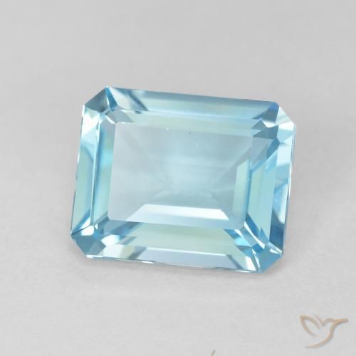 9,17 ctw natürlicher Swiss Blue Topas, Oktagonschliff, VVS-VS