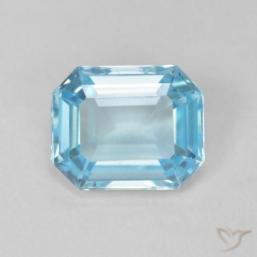 3.71ct Natürlicher Swiss Blue Topas, Smaragdschliff, VVS-VS
