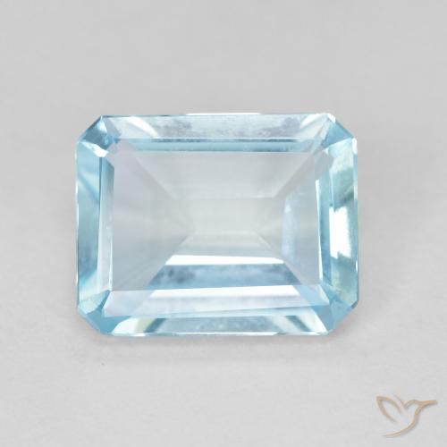 3.69ct Natürlicher Himmerlblau Topas, Smaragdschliff, VVS-VS