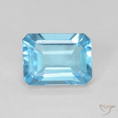 1.90ct Natürlicher Swiss Blue Topas, Smaragdschliff, VVS-VS