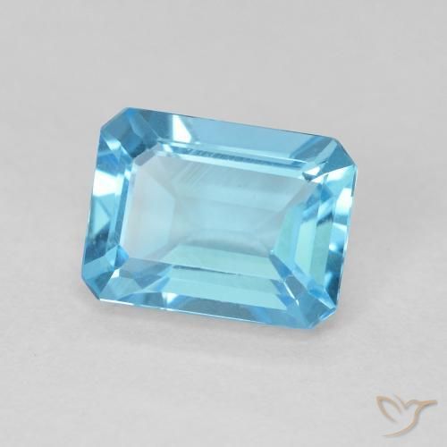 9,17 ctw natürlicher Swiss Blue Topas, Oktagonschliff, VVS-VS
