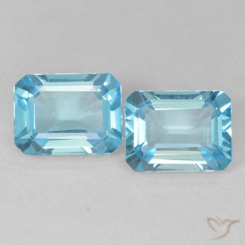 3.64ctw Natürlicher Swiss Blue Topas, Smaragdschliff, VVS