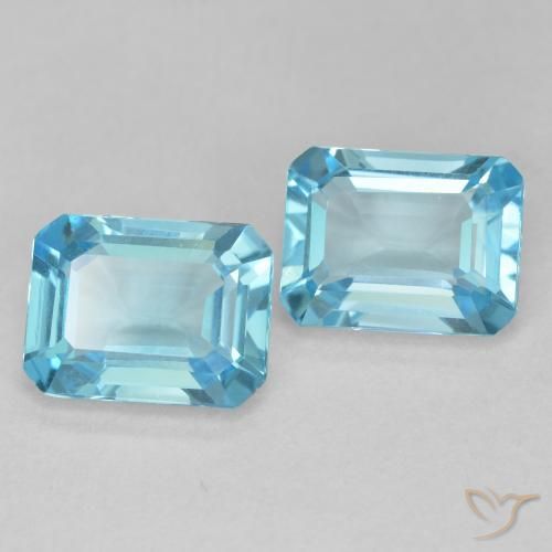 3.64 ct natürliche Swiss Blue Topas-Edelsteine, Oktagonschliff, VVS