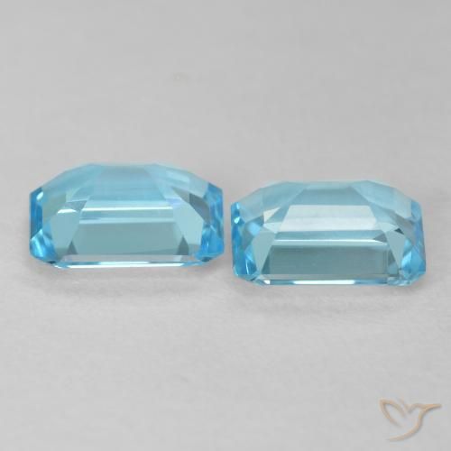 3.64 ct natürliche Swiss Blue Topas-Edelsteine, Oktagonschliff, VVS