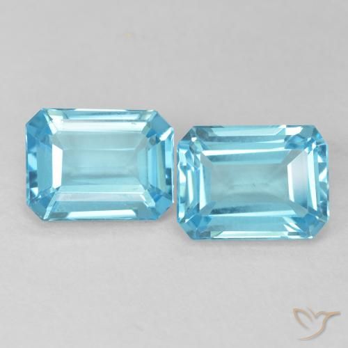 3.73ctw Natürlicher Swiss Blue Topas, Smaragdschliff, VVS