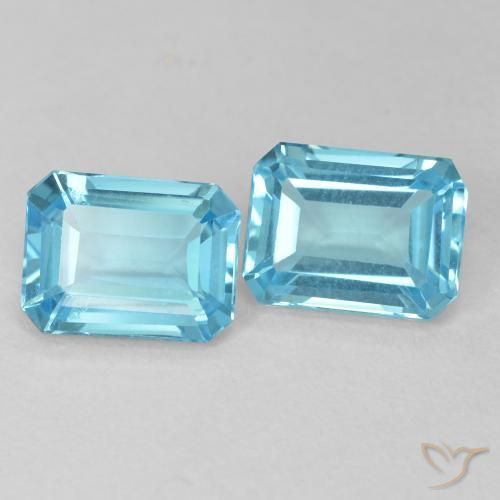 3.73 ct natürliche Swiss Blue Topas-Edelsteine, Oktagonschliff, VVS