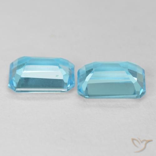 3.73 ct natürliche Swiss Blue Topas-Edelsteine, Oktagonschliff, VVS
