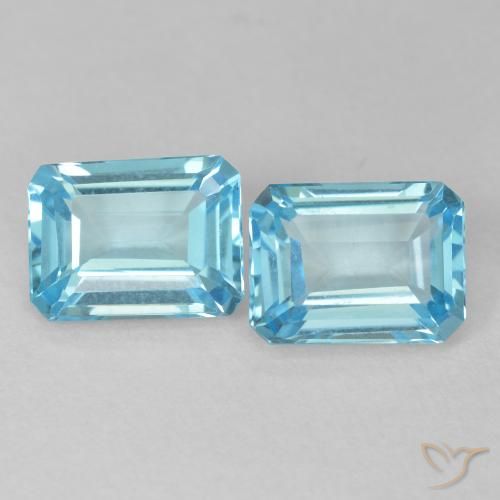 3.90ctw Natürlicher Swiss Blue Topas, Smaragdschliff, VVS