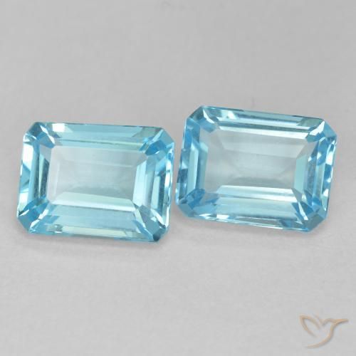 3.90 ct natürliche Swiss Blue Topas-Edelsteine, Oktagonschliff, VVS