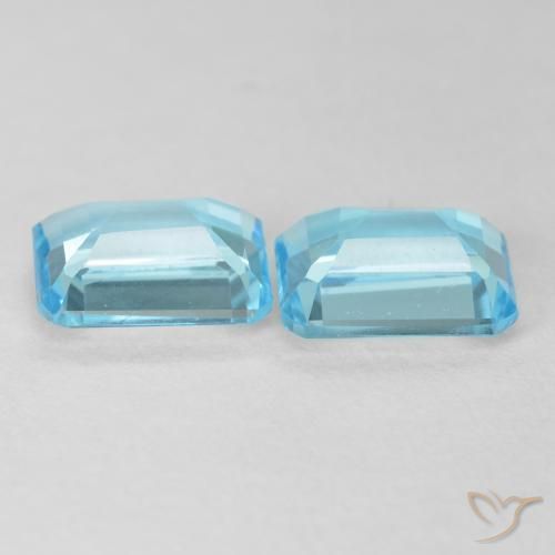 3.90 ct natürliche Swiss Blue Topas-Edelsteine, Oktagonschliff, VVS