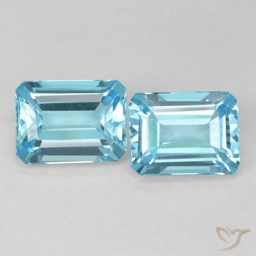 4.04ctw Natürlicher Swiss Blue Topas, Smaragdschliff, VVS