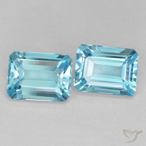4.04 ct natürliche Swiss Blue Topas-Edelsteine, Oktagonschliff, VVS