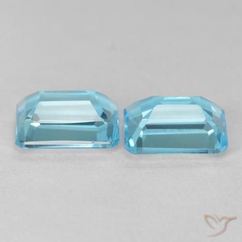 4.04 ct natürliche Swiss Blue Topas-Edelsteine, Oktagonschliff, VVS