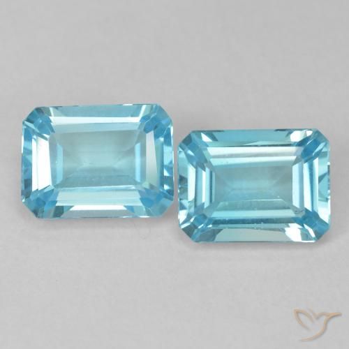 4.08ctw Natürlicher Swiss Blue Topas, Smaragdschliff, VVS