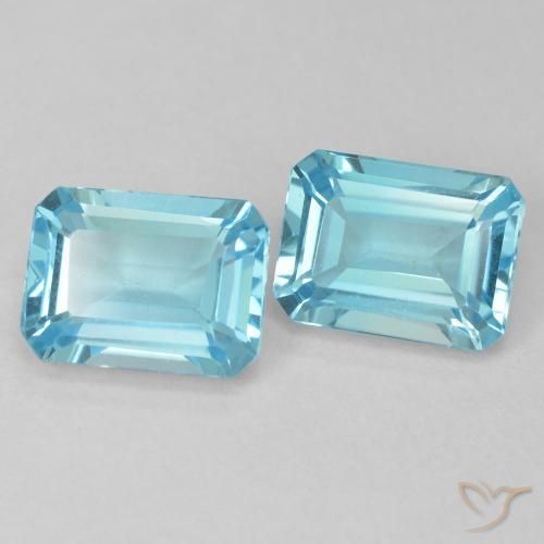 4.08 ct natürliche Swiss Blue Topas-Edelsteine, Oktagonschliff, VVS