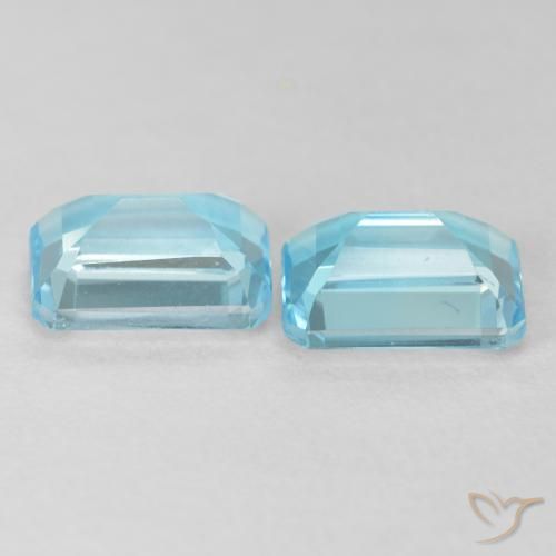 4.08 ct natürliche Swiss Blue Topas-Edelsteine, Oktagonschliff, VVS
