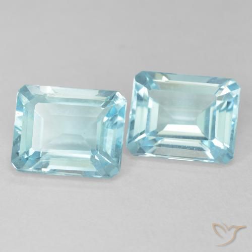 7.78 ct natürliche Hellgrünliches Blau Topas-Edelsteine, Oktagonschliff, VVS-VS