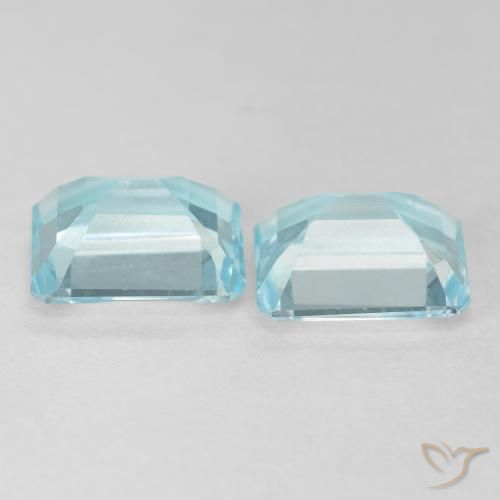 7.78 ct natürliche Hellgrünliches Blau Topas-Edelsteine, Oktagonschliff, VVS-VS